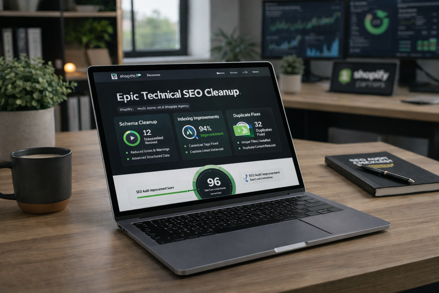 Epic Technical SEO Cleanup — Shopify (Schema + Indexing + Duplication)