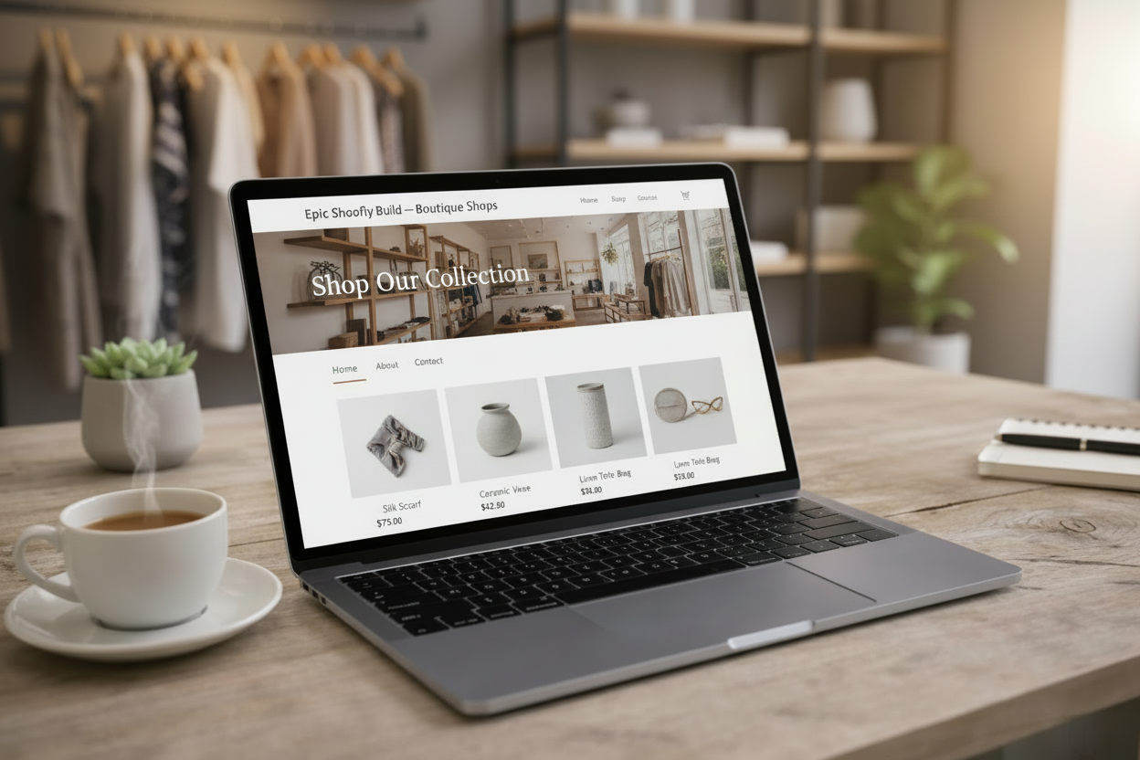 Boutique brand website with premium styling, product storytelling and conversion-led design