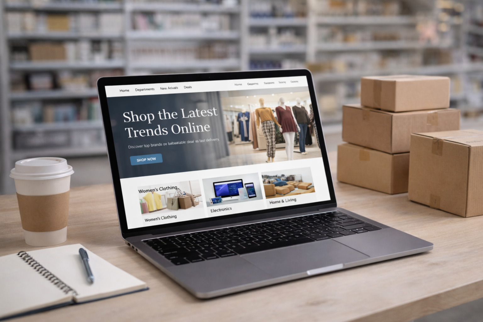 Shopify e-commerce website design showing product pages, collections and a conversion-focused layout