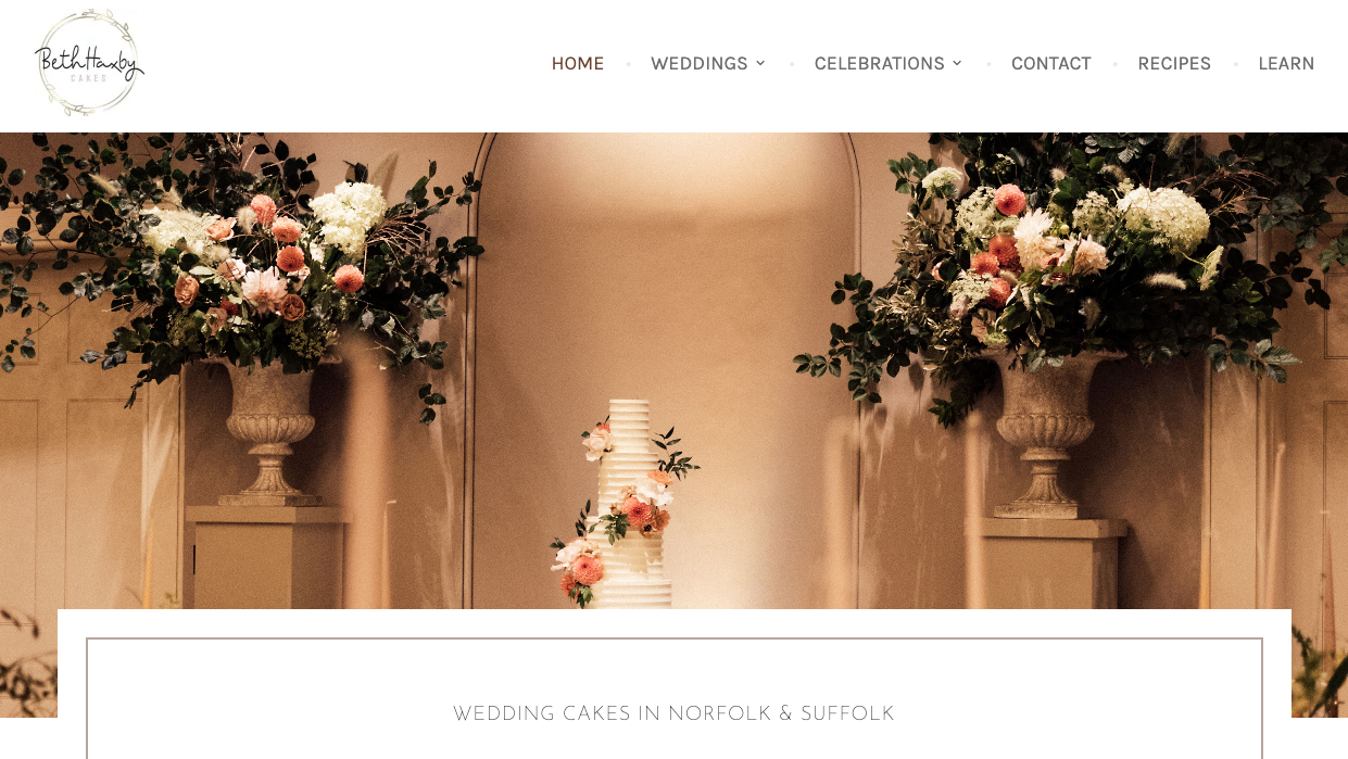 Beth Haxby Cakes website preview showing a premium cake portfolio layout and enquiry-focused design
