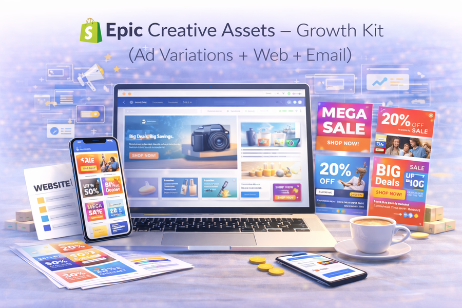 Epic Creative Assets — Growth Kit (Ad Variations + Web + Email)