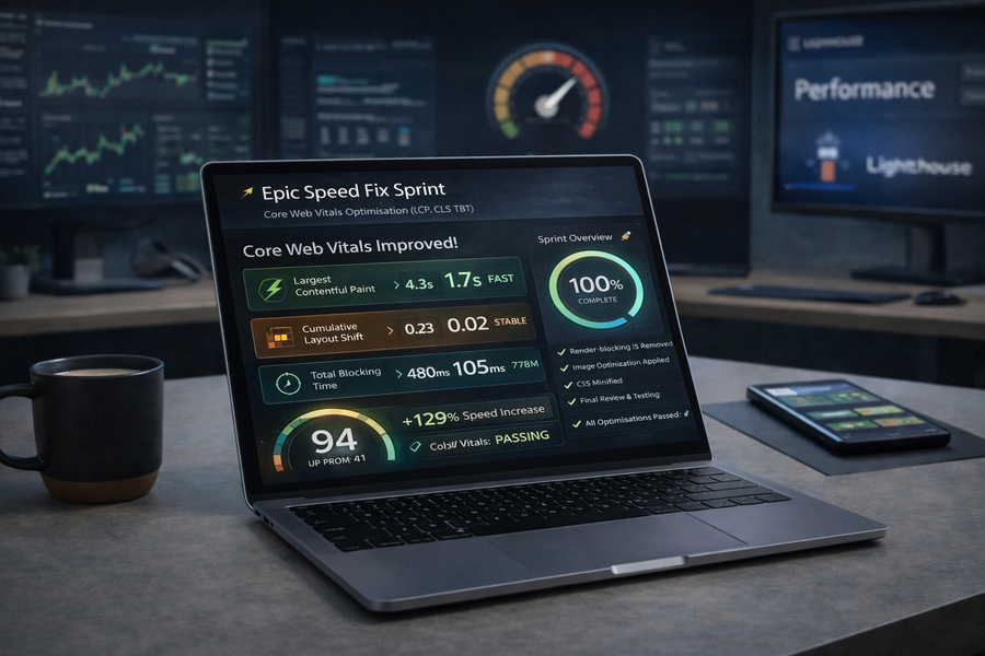 Epic Speed & Core Web Vitals — Fix Sprint (LCP/CLS/TBT)