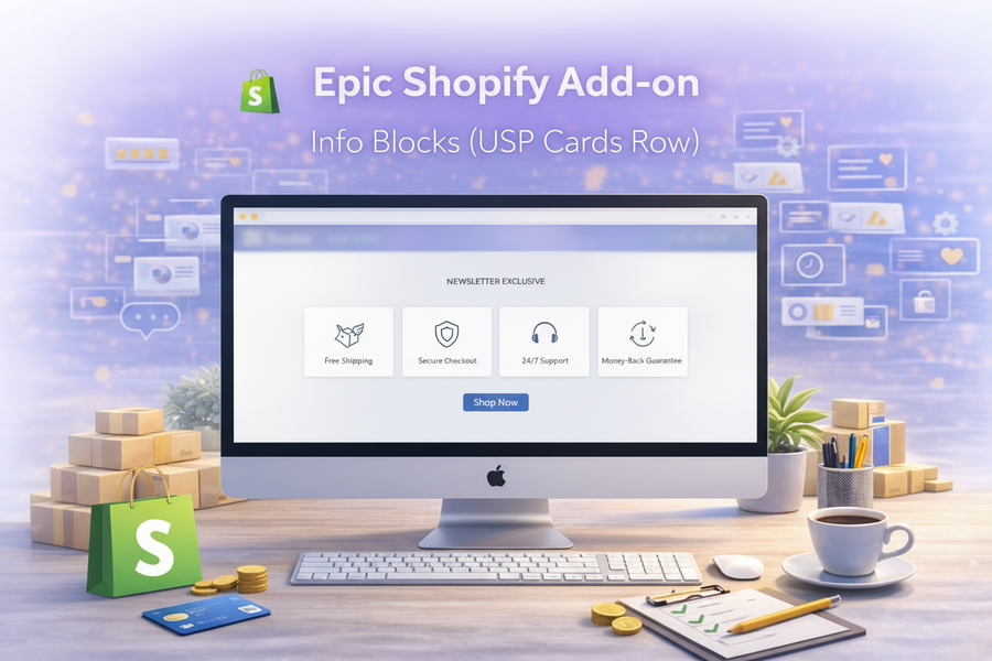 Epic Shopify Add-on — Info Blocks (USP Cards Row)