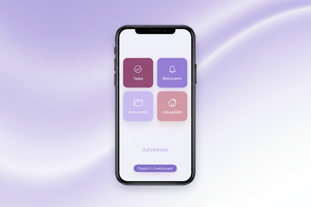 AdminHalo consumer life-admin app — product in development.