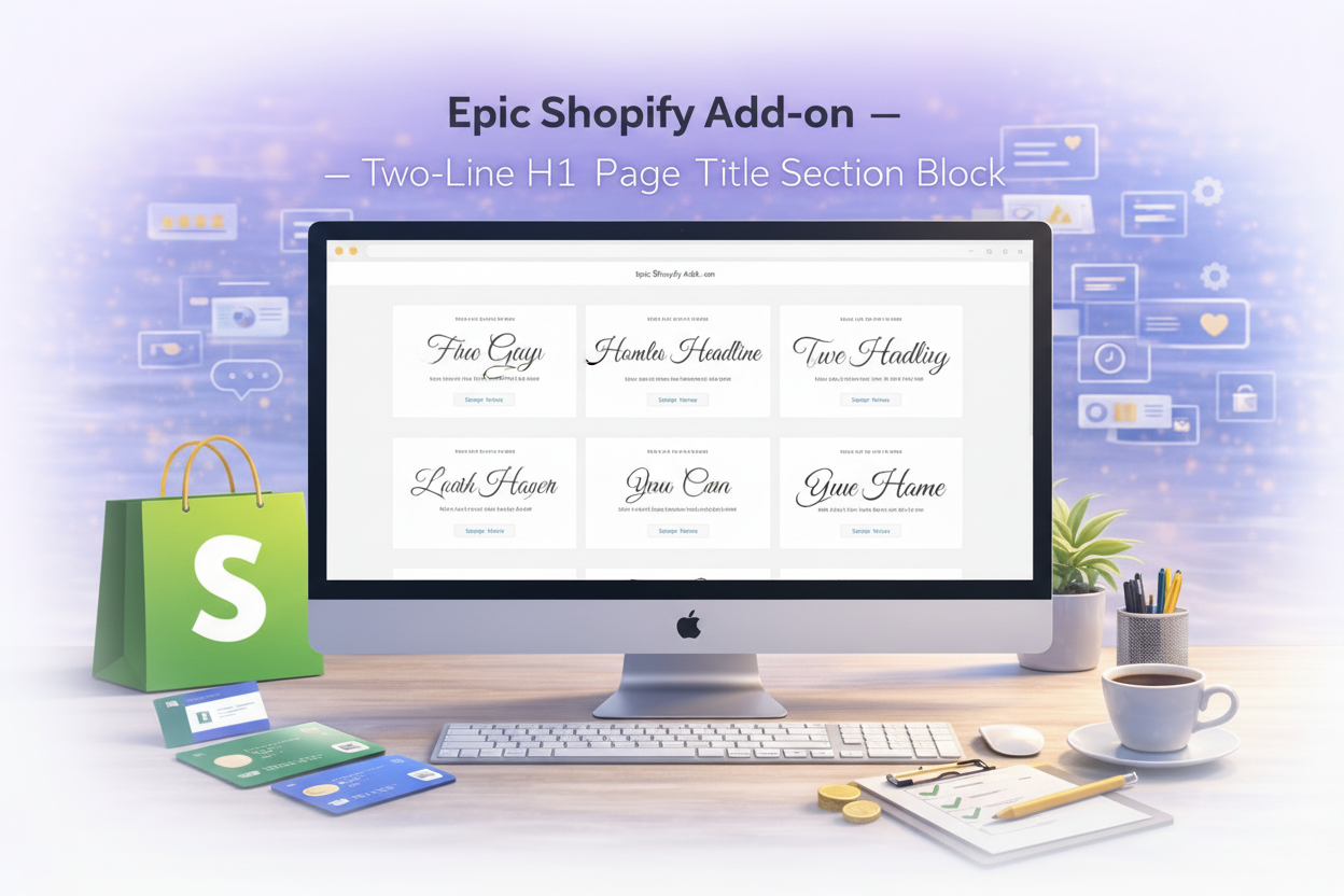Epic Shopify Add-on — Two-Line H1 Page Title Section Block